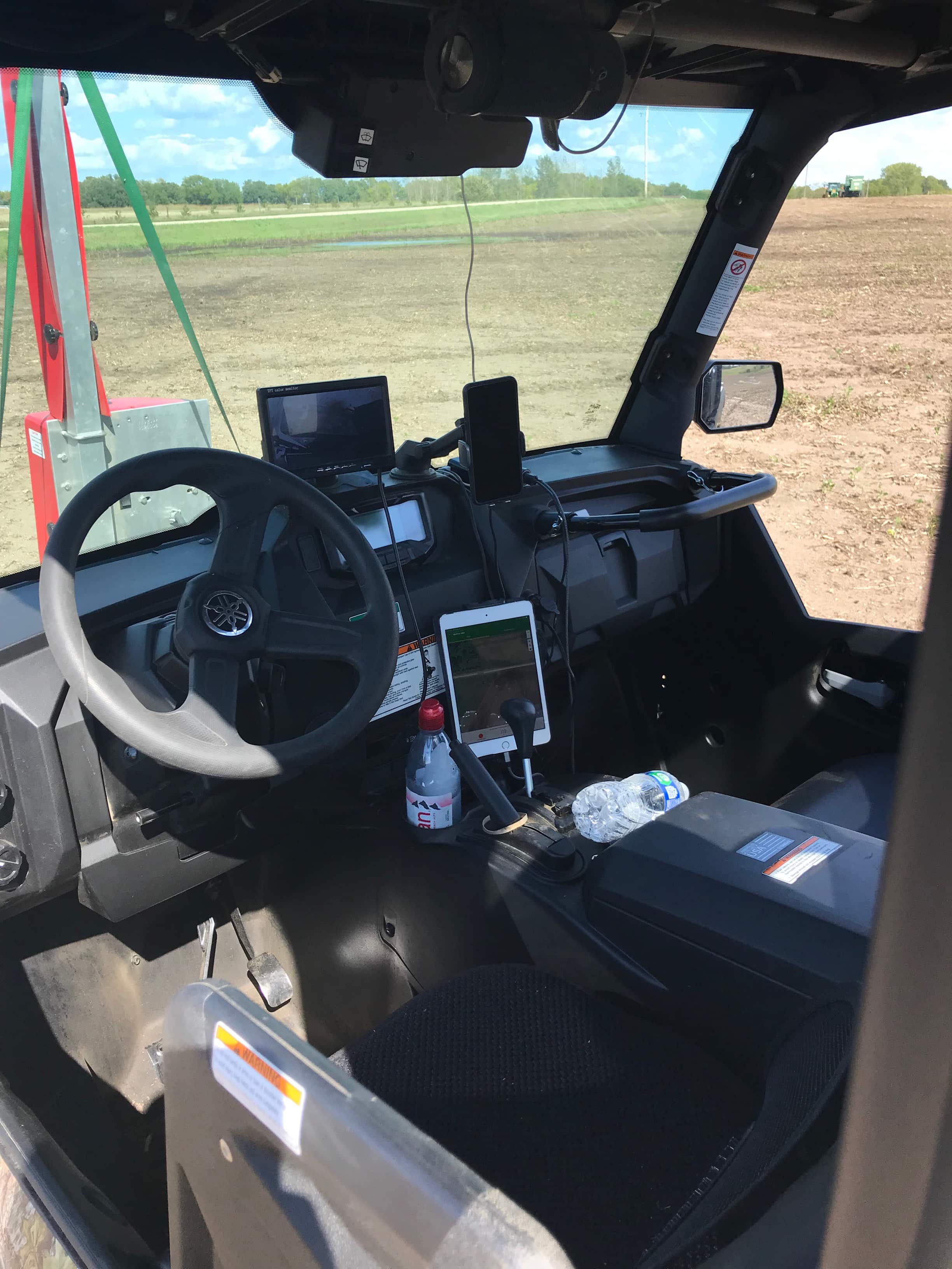 Using FarmQA from a tablet in the cab of a UTV