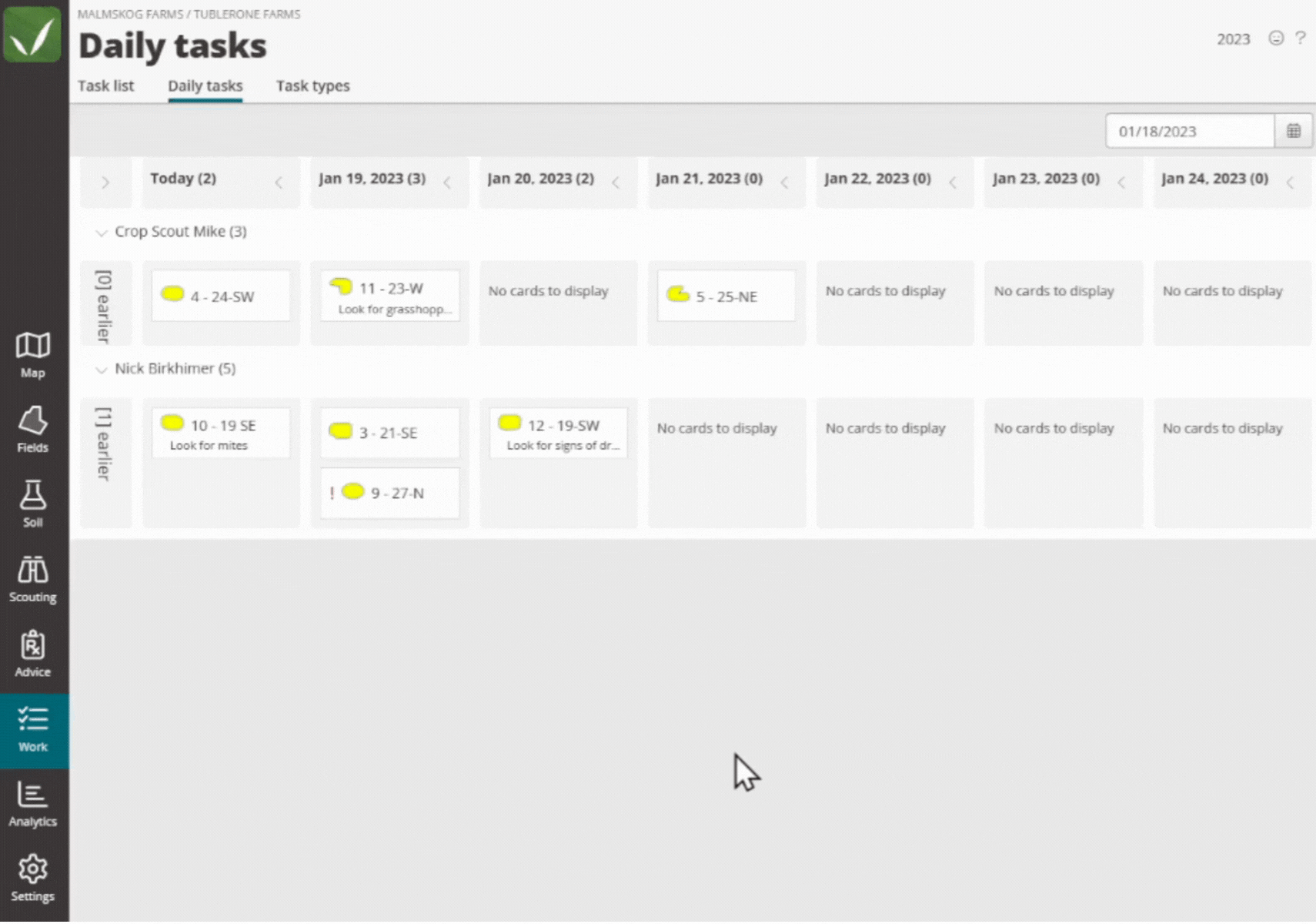 FarmQA daily tasks