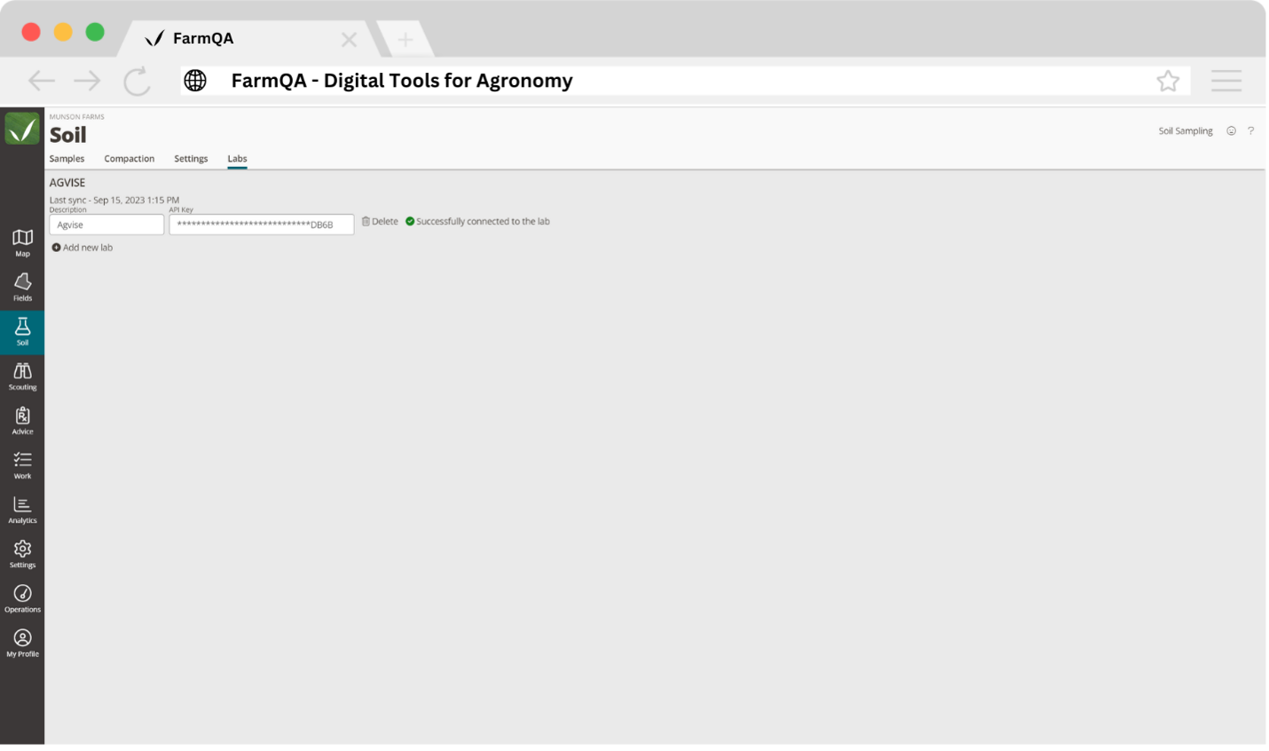 Integrating FarmQA with Agvise Laboratories