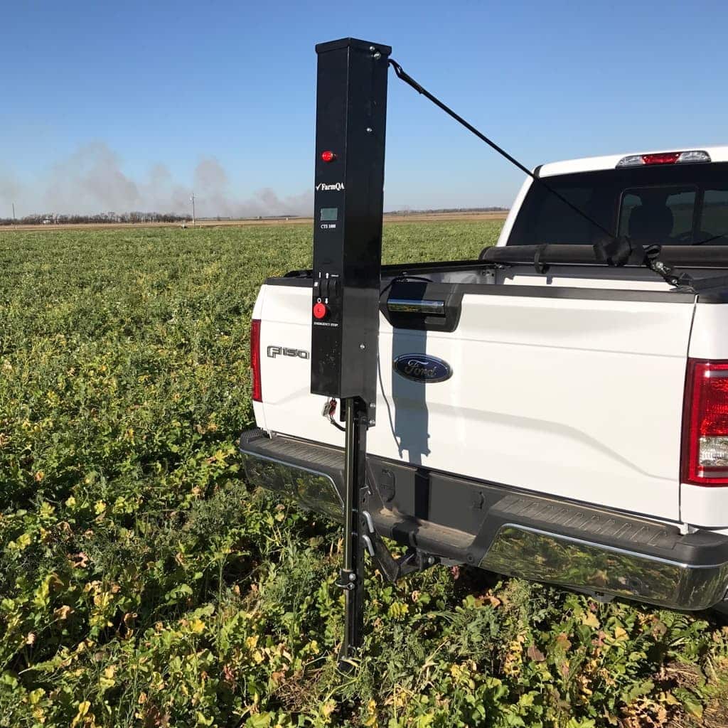 FarmQA CTS-1000 mounted on the back of a pickup truck.