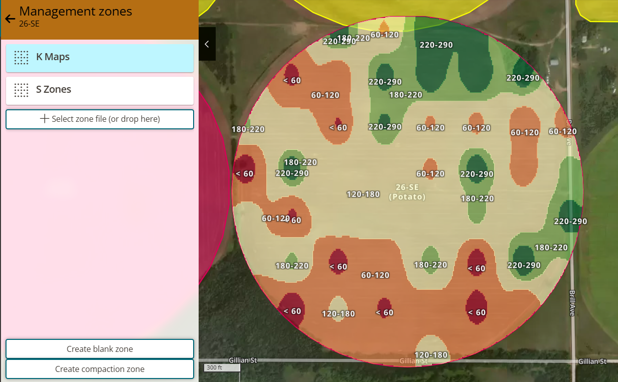 With FarmQA, you can create a variable rate prescription based on the management zone map created from imported soil test results.